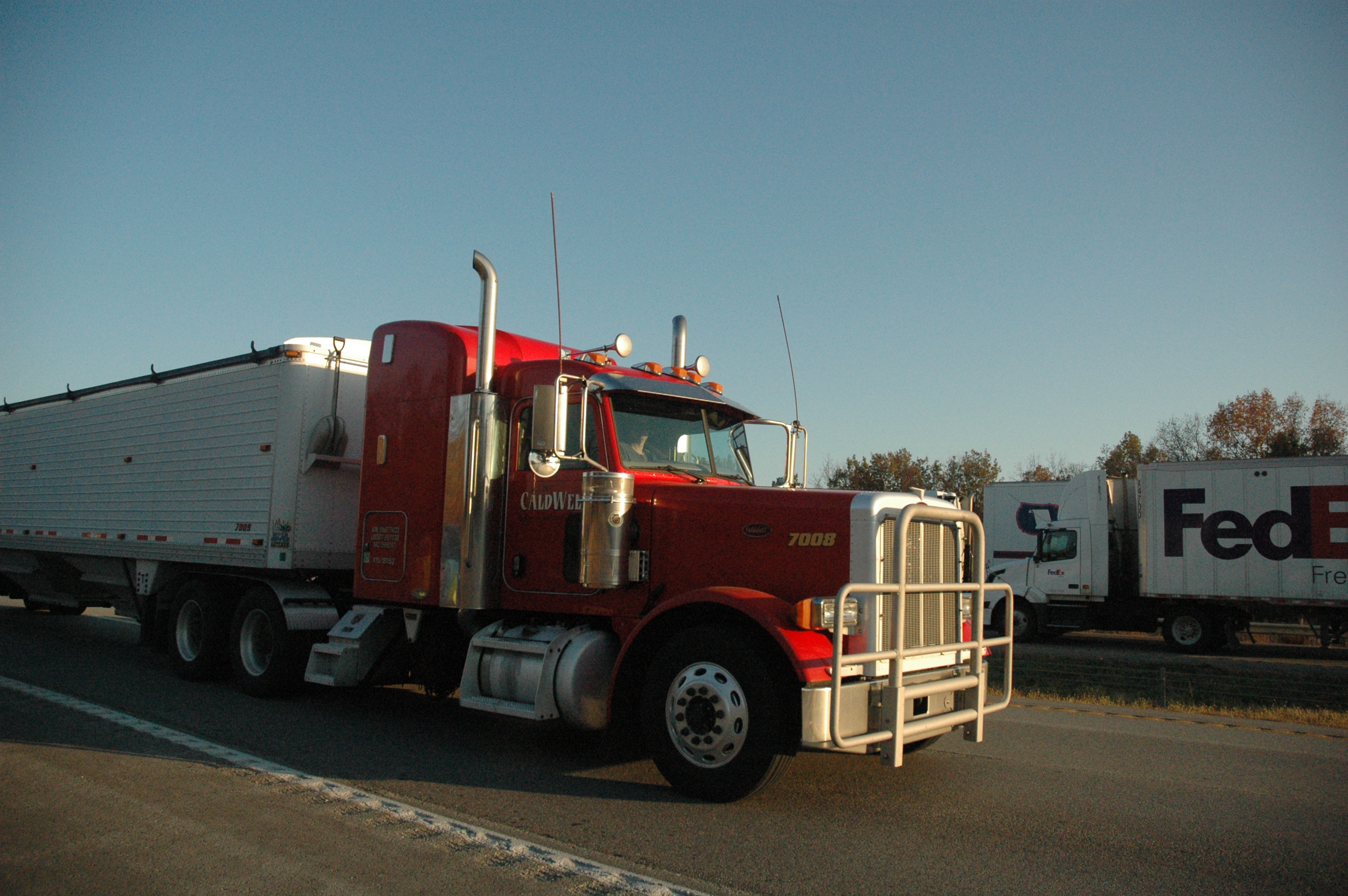 Semi-truck prepared for an over-the-road route